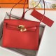 Hermes Kelly Danse 22cm Evercolor WAX Red Gold Metal High