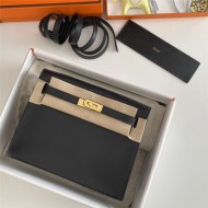 Hermes Kelly Danse 22cm Evercolor WAX Black Gold Metal High