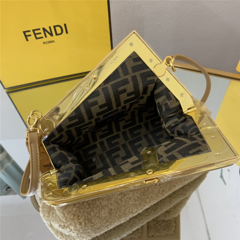 Fendi FIRST SMALL sheepskin bag Beige High