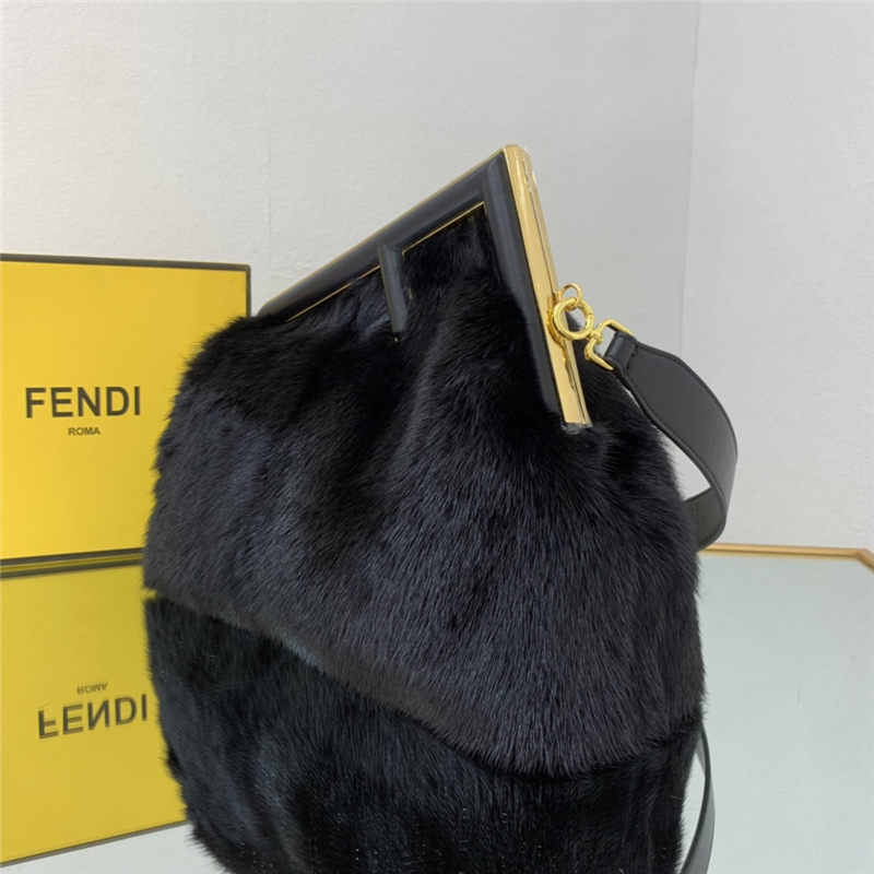 Fendi FIRST MEDIUM mink bag Black High