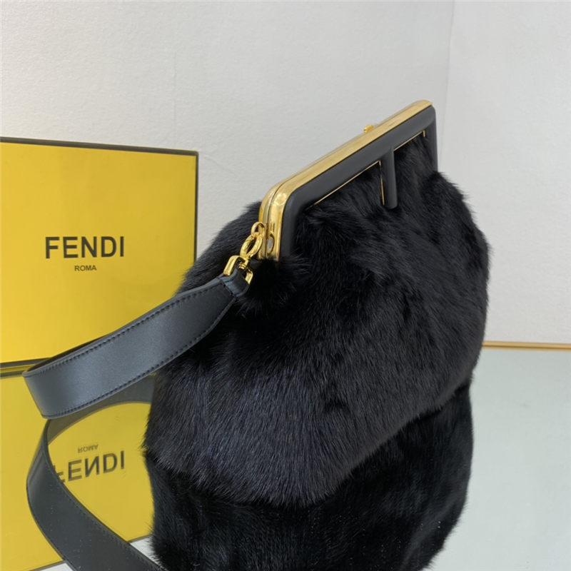 Fendi FIRST MEDIUM mink bag Black High