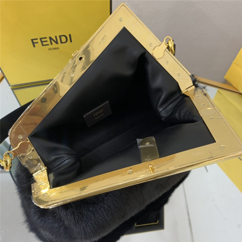 Fendi FIRST MEDIUM mink bag Black High