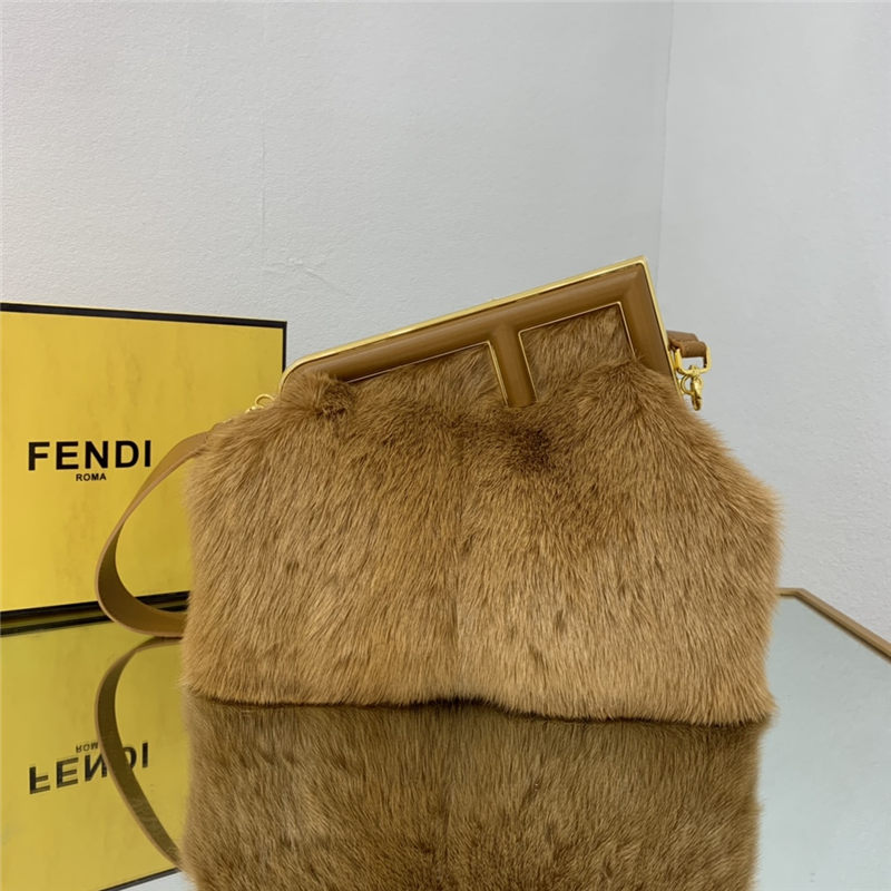 Fendi FIRST MEDIUM mink bag Brown High