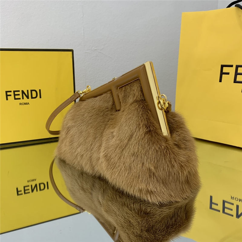 Fendi FIRST SMALL mink bag Brown High