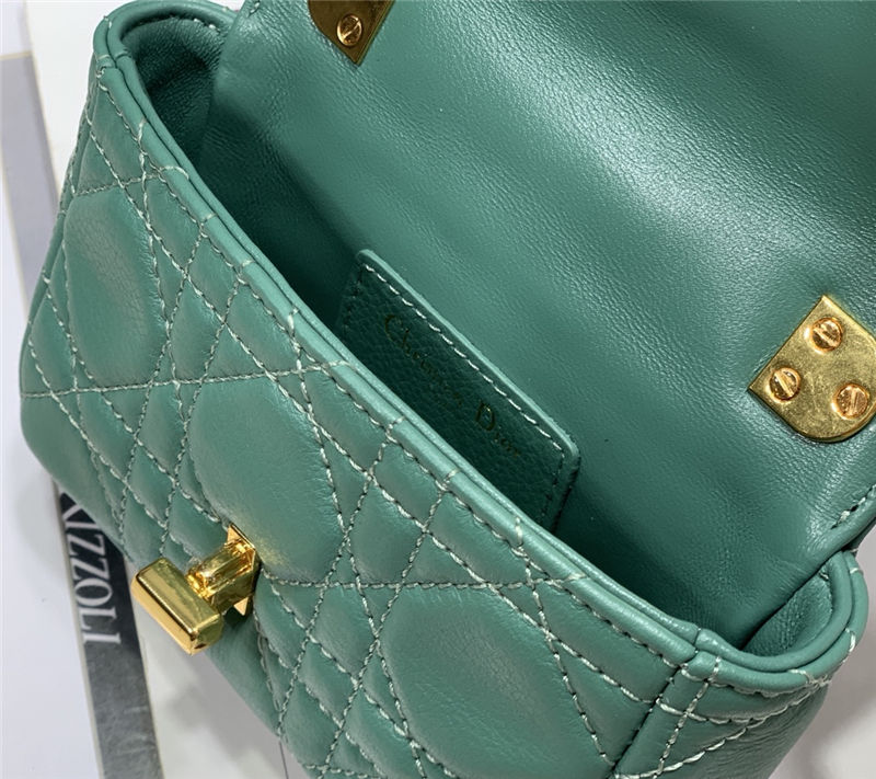 MICRO Dior CARO BAG Supple Cannage Calfskin Green High