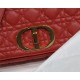 MEDIUM Dior CARO BAG Supple Cannage Calfskin Red High