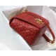 MEDIUM Dior CARO BAG Supple Cannage Calfskin Red High