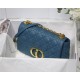 MEDIUM Dior CARO BAG Supple Cannage Calfskin Blue High