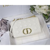 MEDIUM Dior CARO BAG Supple Cannage Calfskin White High