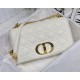 MEDIUM Dior CARO BAG Supple Cannage Calfskin White High