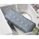 MEDIUM Dior CARO BAG Supple Cannage Calfskin Light Blue High