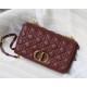 LARGE Dior CARO BAG Supple Cannage Calfskin Burgundy High