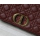 LARGE Dior CARO BAG Supple Cannage Calfskin Burgundy High