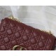 LARGE Dior CARO BAG Supple Cannage Calfskin Burgundy High