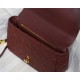 LARGE Dior CARO BAG Supple Cannage Calfskin Burgundy High