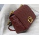 LARGE Dior CARO BAG Supple Cannage Calfskin Burgundy High