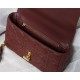 SMALL Dior CARO BAG Supple Cannage Calfskin Burgundy High