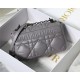 SMALL Dior CARO BAG Quilted Macrocannage Calfskin Grey High