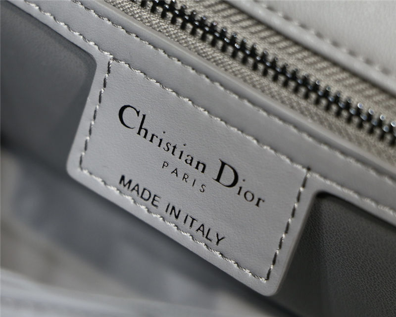 SMALL Dior CARO BAG Quilted Macrocannage Calfskin Grey High