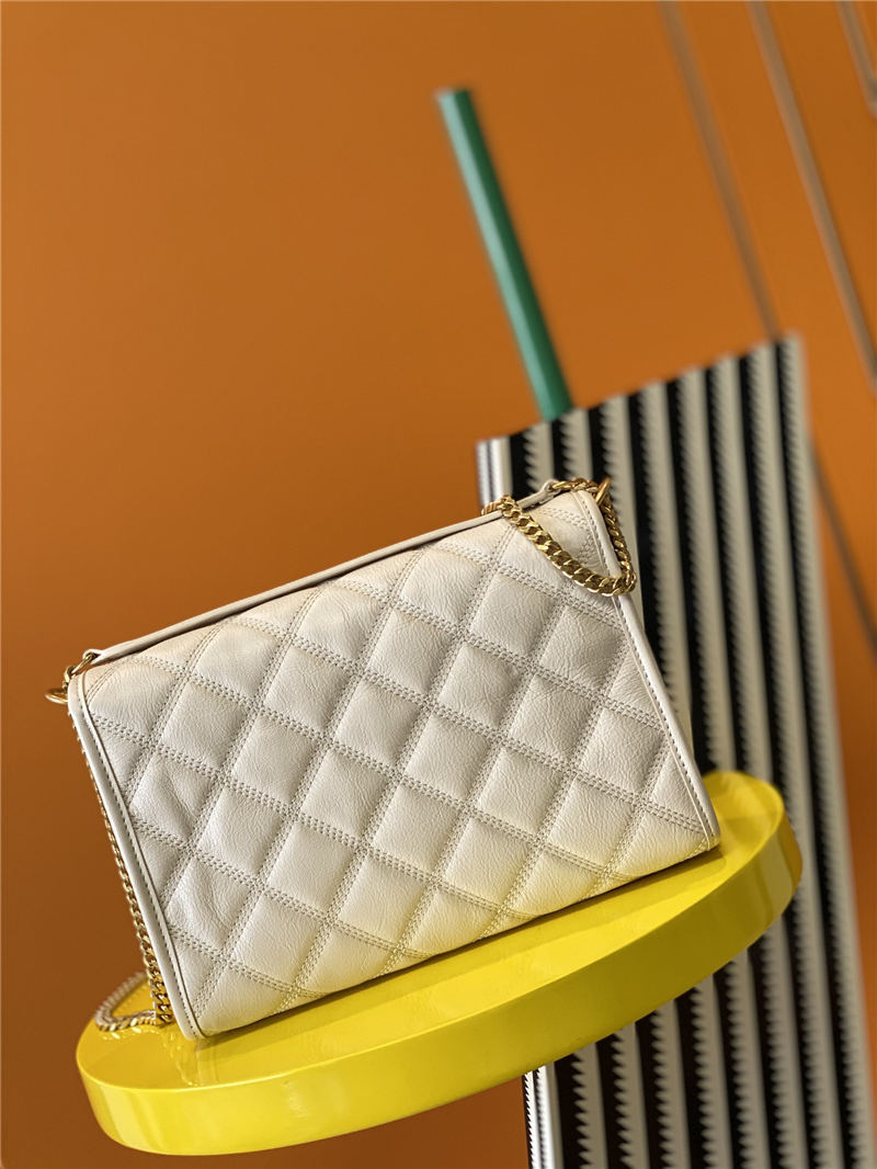 BECKY MINI CHAIN BAG IN CARRÉ-QUILTED LAMBSKIN White High