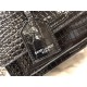 SUNSET MEDIUM IN CROCODILE EMBOSSED SHINY LEATHER Silver-Metal Black High