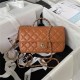 Chanel SMALL FLAP BAG With Top Diamond Handle Lambskin & Gold-Tone Metal AS4141 Caramel A