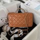 Chanel SMALL FLAP BAG With Top Diamond Handle Lambskin & Gold-Tone Metal AS4141 Caramel A