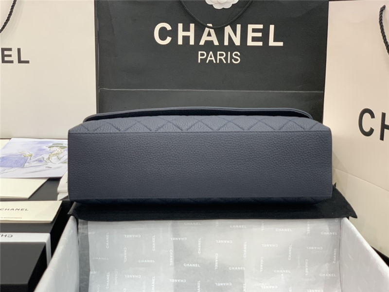 Chanel FLAP BAG Calfskin A8095 Navy Blue High