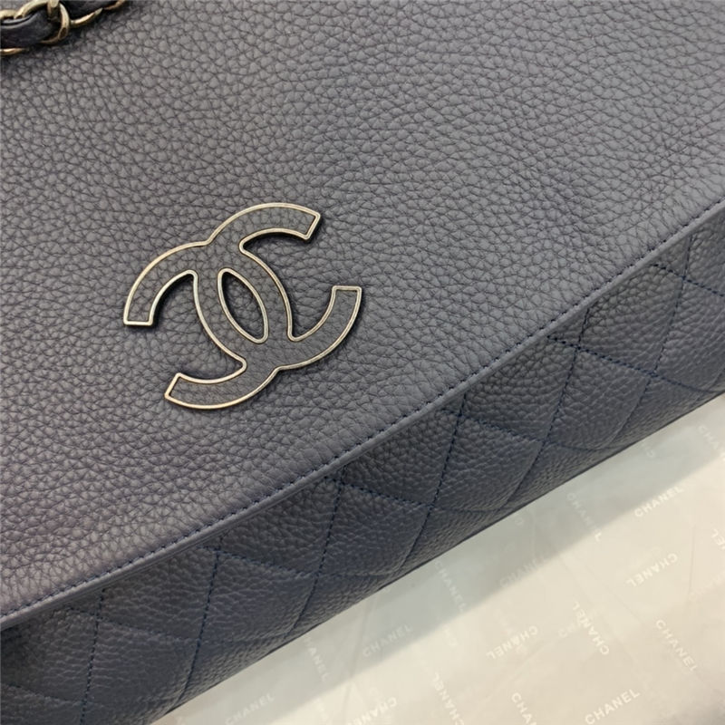 Chanel FLAP BAG Calfskin A8095 Navy Blue High