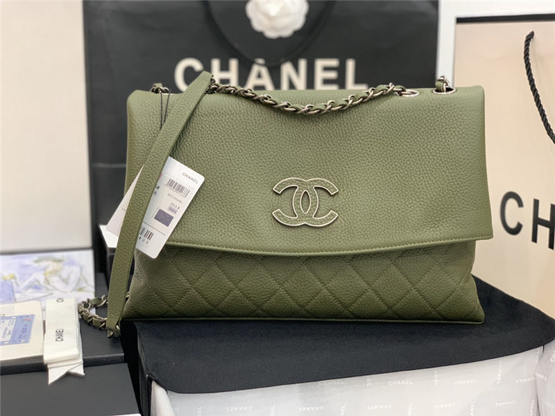 Chanel FLAP BAG Calfskin A8095 Green High