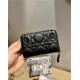 Dior CARO DETACHABLE CARD HOLDER Supple Cannage Calfskin Black High