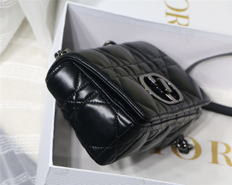 SMALL Dior CARO BAG Quilted Macrocannage Calfskin Black High