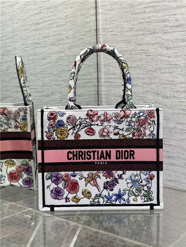 SMALL Dior BOOK TOTE Florilegio Embroidery High