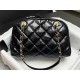 Chanel BOWLING BAG AS4905 Calfskin & Gold-Tone Metal Black A