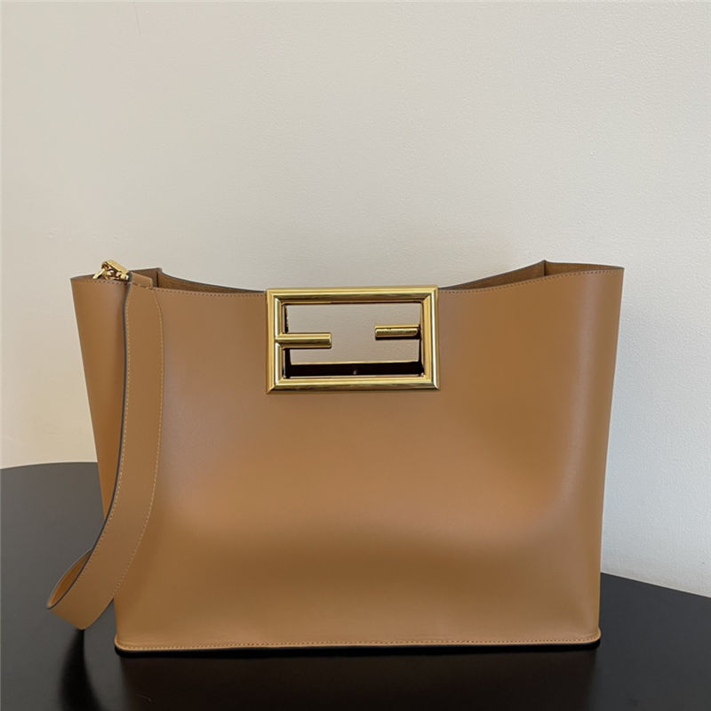 Fendi WAY MEDIUM leather bag Caramel High