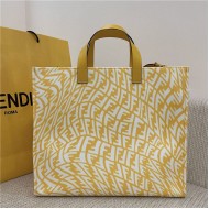 Fendi SHOPPER glazed canvas bag Yellow High