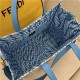 Fendi SHOPPER glazed canvas bag Blue High