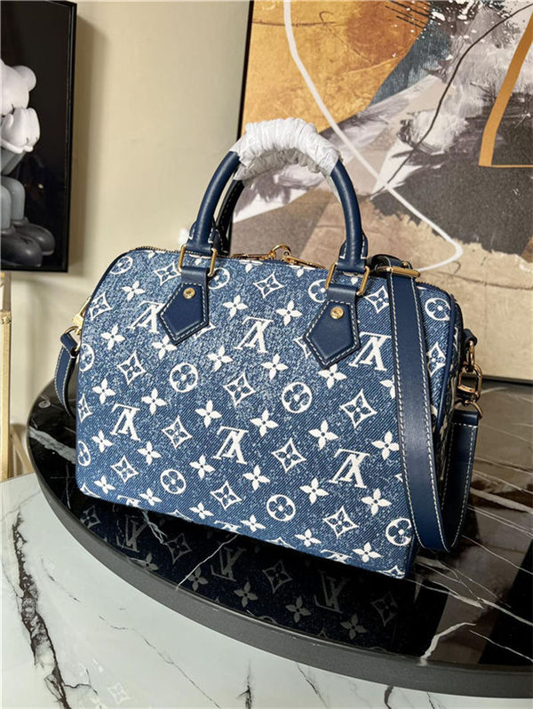 Louis Vuitton Speedy Bandouliere 25 Denim jacquard textile M59609 High