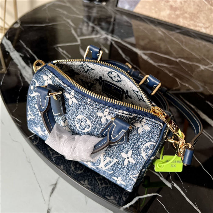 Louis Vuitton NANO SPEEDY Monogram jacquard denim Blue M81168 High