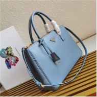 Prada Large Galleria Bag In Saffiano Leather Blue High