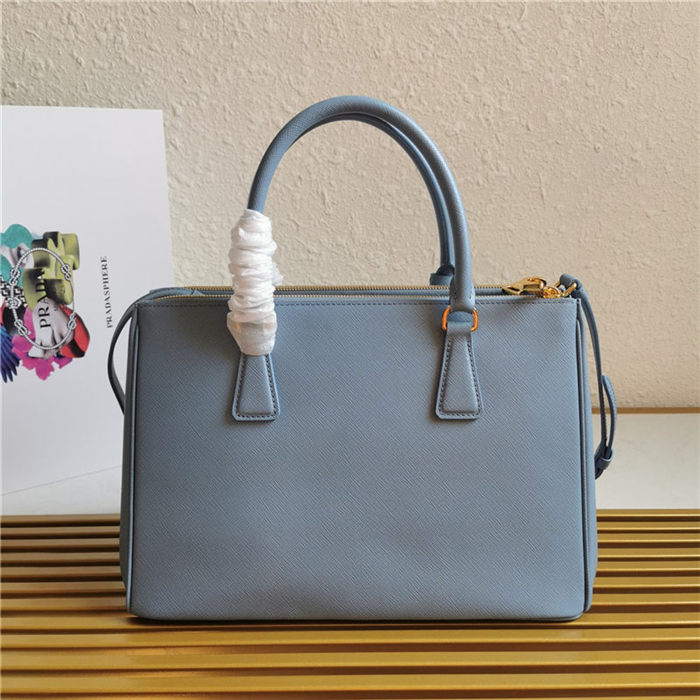 Prada Large Galleria Bag In Saffiano Leather Blue High