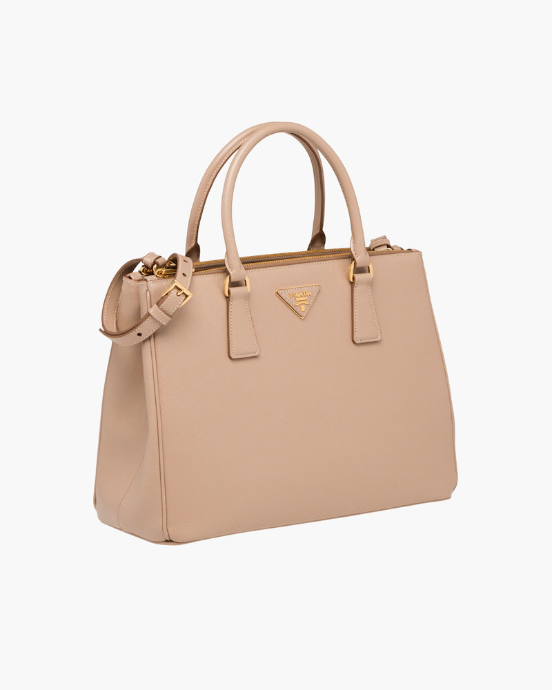 Prada Large Galleria Bag In Saffiano Leather Beige High