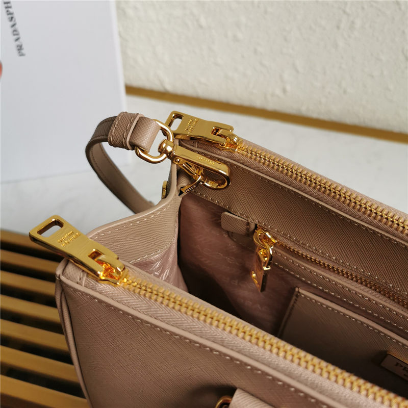 Prada Large Galleria Bag In Saffiano Leather Beige High