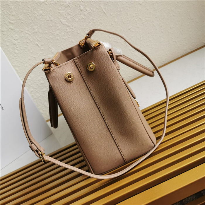 Prada Large Galleria Bag In Saffiano Leather Beige High