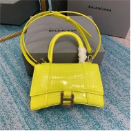 WOMEN'S HOURGLASS XS TOP HANDLE BAG Crocodile Yellow High