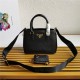 Prada Galleria Saffiano leather mini bag Black Gold-Metal High