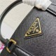 Prada Galleria Saffiano leather mini bag Black Gold-Metal High