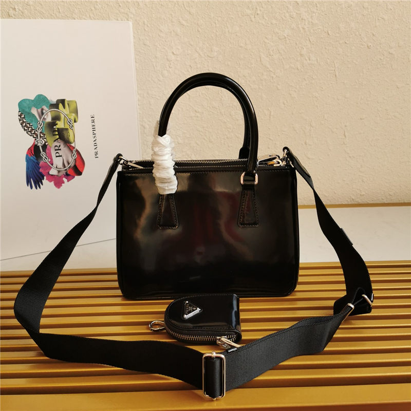 Prada Galleria brushed leather small bag Black High