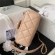 Chanel MINI FLAP BAG WITH TOP HANDLE AS4035 Lambskin Gold-Tone Metal Nude/Pink A