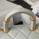 Chanel MINI FLAP BAG WITH TOP HANDLE AS4035 Lambskin Gold-Tone Metal Blue A